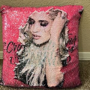 Carrie Underwood Cry Pretty Tour Pink Sequin Pillow with Glamorous Portrait